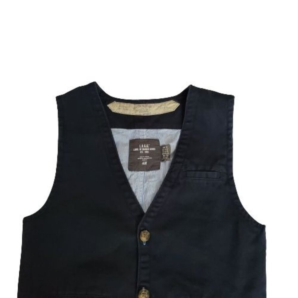 L.O.G.G By H&M Kids Boys Casual Vest Navy Blue Size 12-13Y - Picture 4 of 12